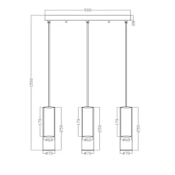 Lampa wisząca Manacor (LP-232/3L BK) - Light Prestige