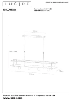 Lampa wisząca MILONGA (21432/04/30) - Lucide