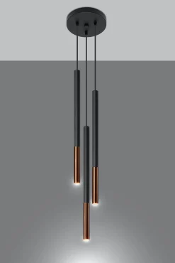 Lampa wisząca MOZAICA 3P czarny/miedź (SL.0890) - Sollux