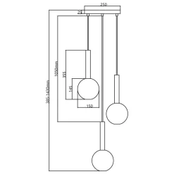 Lampa wisząca NIKO BLACK 3 (ML0333) - Milagro