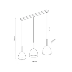 Lampa wisząca NORD 3 PŁ biała listwa (4869) - TK Lighting