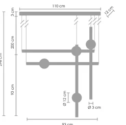 Lampa wisząca O-LINE L-4 LED 110 cm (ST-1691L-4) - Step into Design
