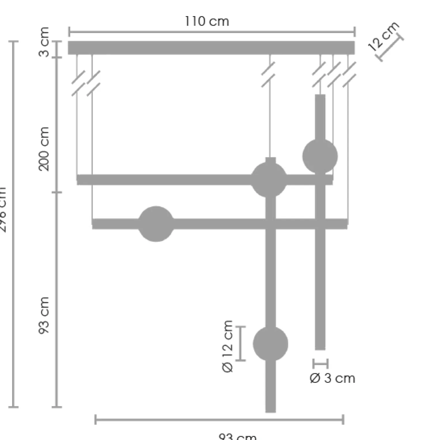 Lampa wisząca O-LINE L-4 LED 110 cm (ST-1691L-4) - Step into Design