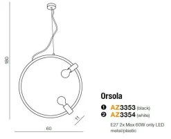 Lampa wisząca ORSOLA biała (AZ3354) - Azzardo