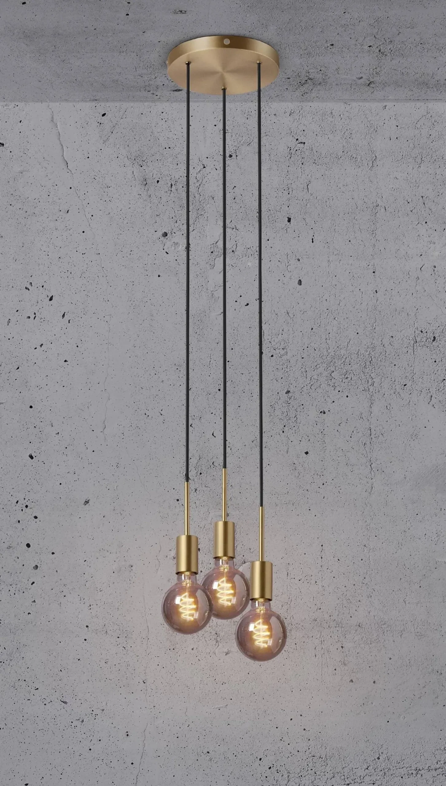 Lampa wisząca PACO Nordlux E27 3x25W Metal Mosiądz