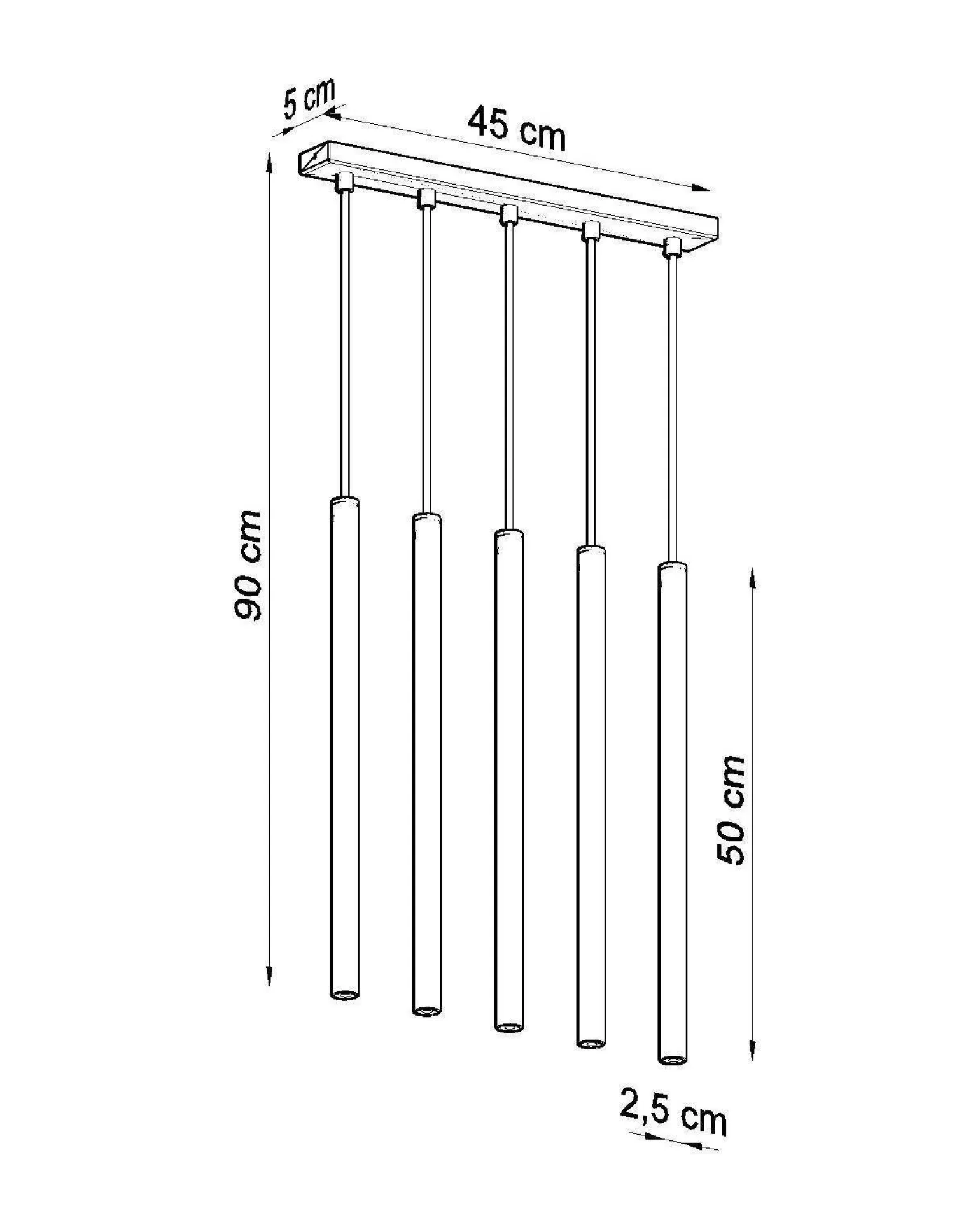 Lampa wisząca PASTELO 5 biała (SL.0468) - Sollux