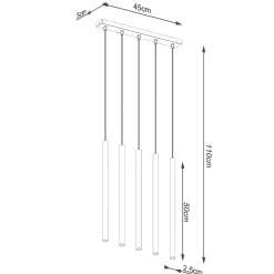 Lampa wisząca PASTELO 5L złota (SL.1173) - Sollux Lighting