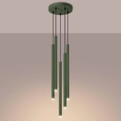 Lampa wisząca PASTELO 5P zielona oliwka (SL.1522) - Sollux Lighting