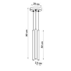 Lampa Wisząca PASTELO 3P złoty połysk (SL.1197) - Sollux Lighting