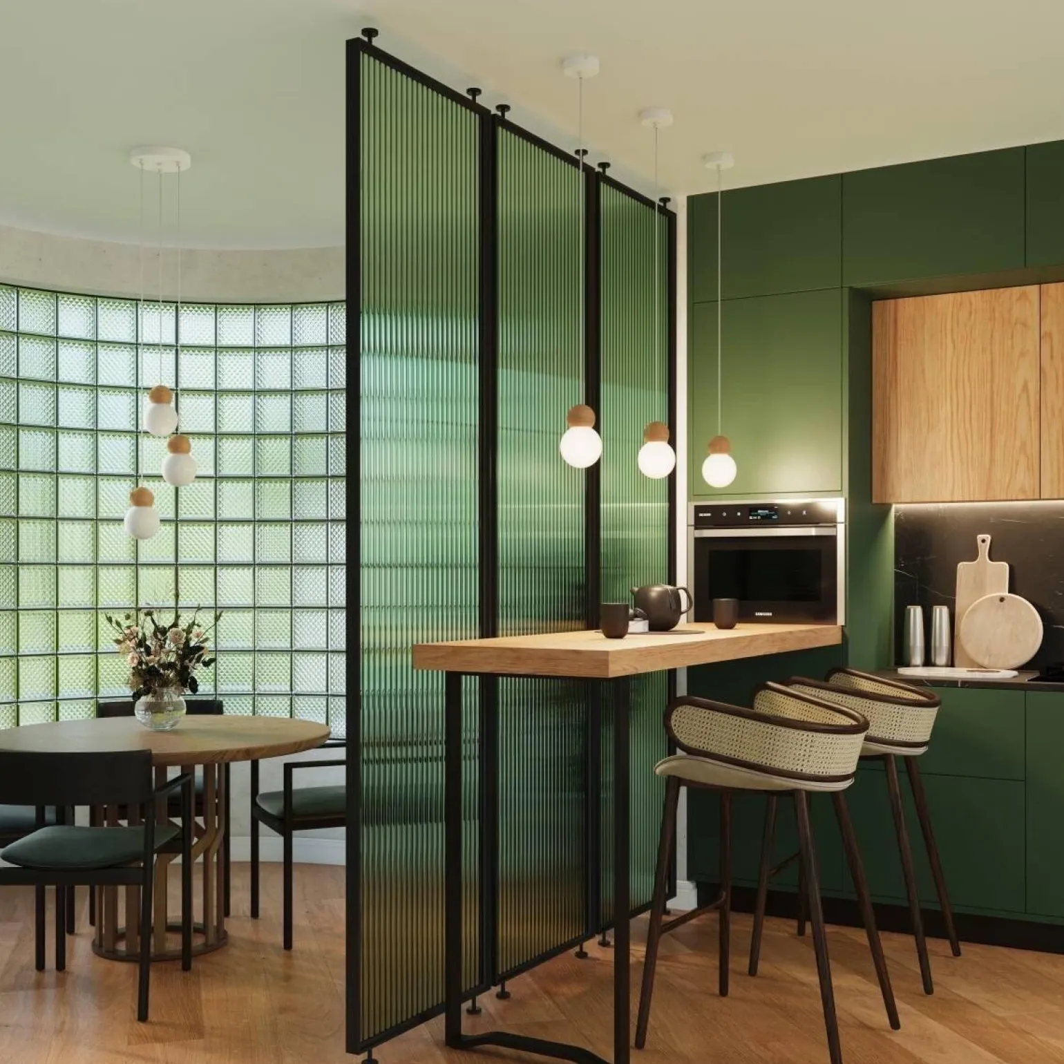 Lampa wisząca PEKKA 3P biała/naturalne drewno (SL.1391) - Sollux Lighting