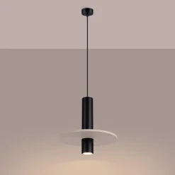 Lampa wisząca PELTA 1 czarna/beżowa (SL.1882) - Sollux Lighting