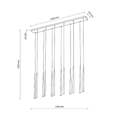 Lampa wisząca PIANO BLACK 12 (10115) - TK Lighting