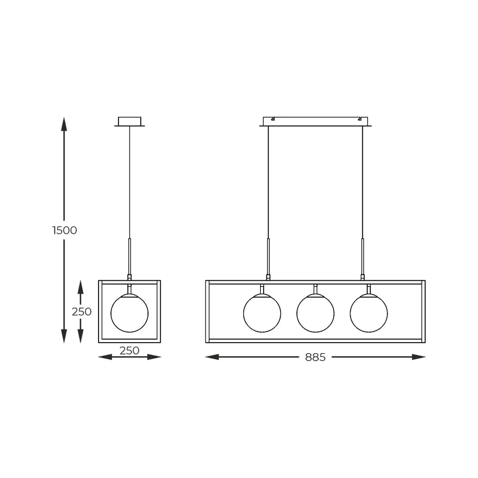 Lampa wisząca PIRO czarna (MD3115-3-3BT) - Zuma Line