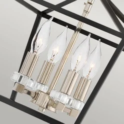 Lampa wisząca/ Półplafon Stinson - 4 źródła światła - Czarna/ Polerowany nikiel (QN-STINSON-4P-M-BK) - Quintiesse