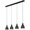 Lampa wisząca PRIDDY 4 czarna (49466 - Eglo) - żyrandol