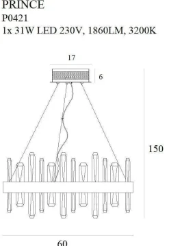 Lampa wisząca Prince ø 60 cm (P0421) - Maxlight