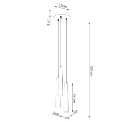 Lampa wisząca PRYSM 3P biała (SL.1398) - Sollux Lighting