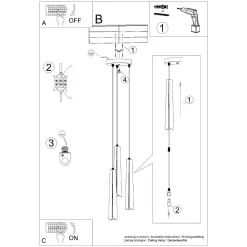Lampa wisząca PRYSM 3P biała (SL.1398) - Sollux Lighting