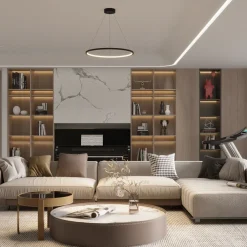 Lampa Wisząca Ringa LED czarna (PL0150-BK) - Yaskr