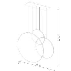 Lampa wisząca RIO 3 55/78/110 biała LED 4000K (TH.539) - Thoro Lighting
