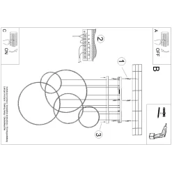 Lampa wisząca RIO 5 55/55/78/110/110 czarna LED 3000K (TH.496) - Thoro Lighting