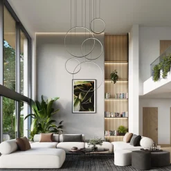 Lampa wisząca RIO 5 55/55/78/110/110 czarna LED 3000K (TH.496) - Thoro Lighting