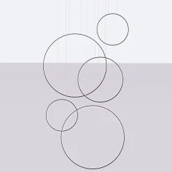 Lampa wisząca RIO 5 55/55/78/110/110 czarna LED 3000K (TH.496) - Thoro Lighting