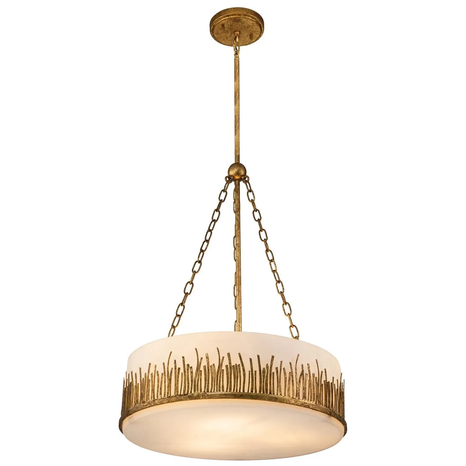 Lampa wisząca Sawgrass - 3 źródła światła - Płatkowe złoto (QN-SAWGRASS-3P-DG-O) - Quintiesse