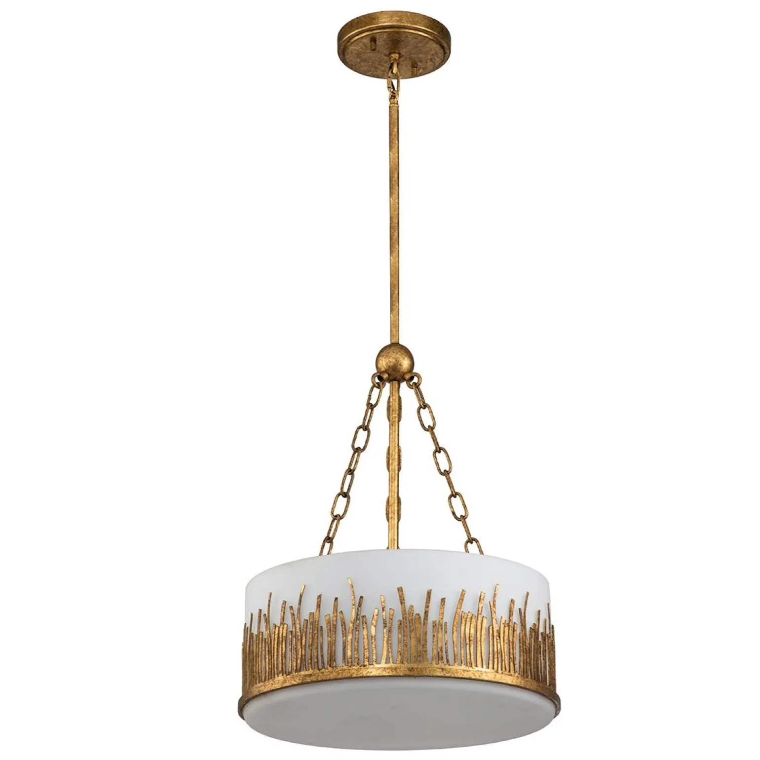 Lampa wisząca Sawgrass - 3 źródła światła - Płatkowe złoto (QN-SAWGRASS-2P-DG-O) - Quintiesse