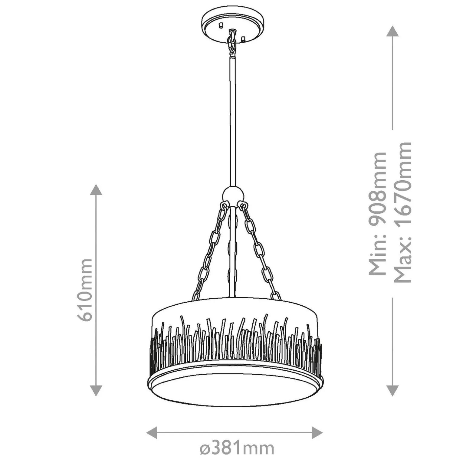 Lampa wisząca Sawgrass - 3 źródła światła - Płatkowe złoto (QN-SAWGRASS-2P-DG-O) - Quintiesse