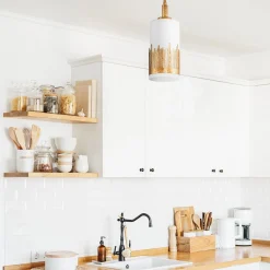 Lampa wisząca Sawgrass - 1 źródło światła - Płatkowe złoto (QN-SAWGRASS-MP-DG-O) - Quintiesse