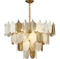 Lampa wisząca SECRET biało złota 80 cm (D824P-800) - Step into Design