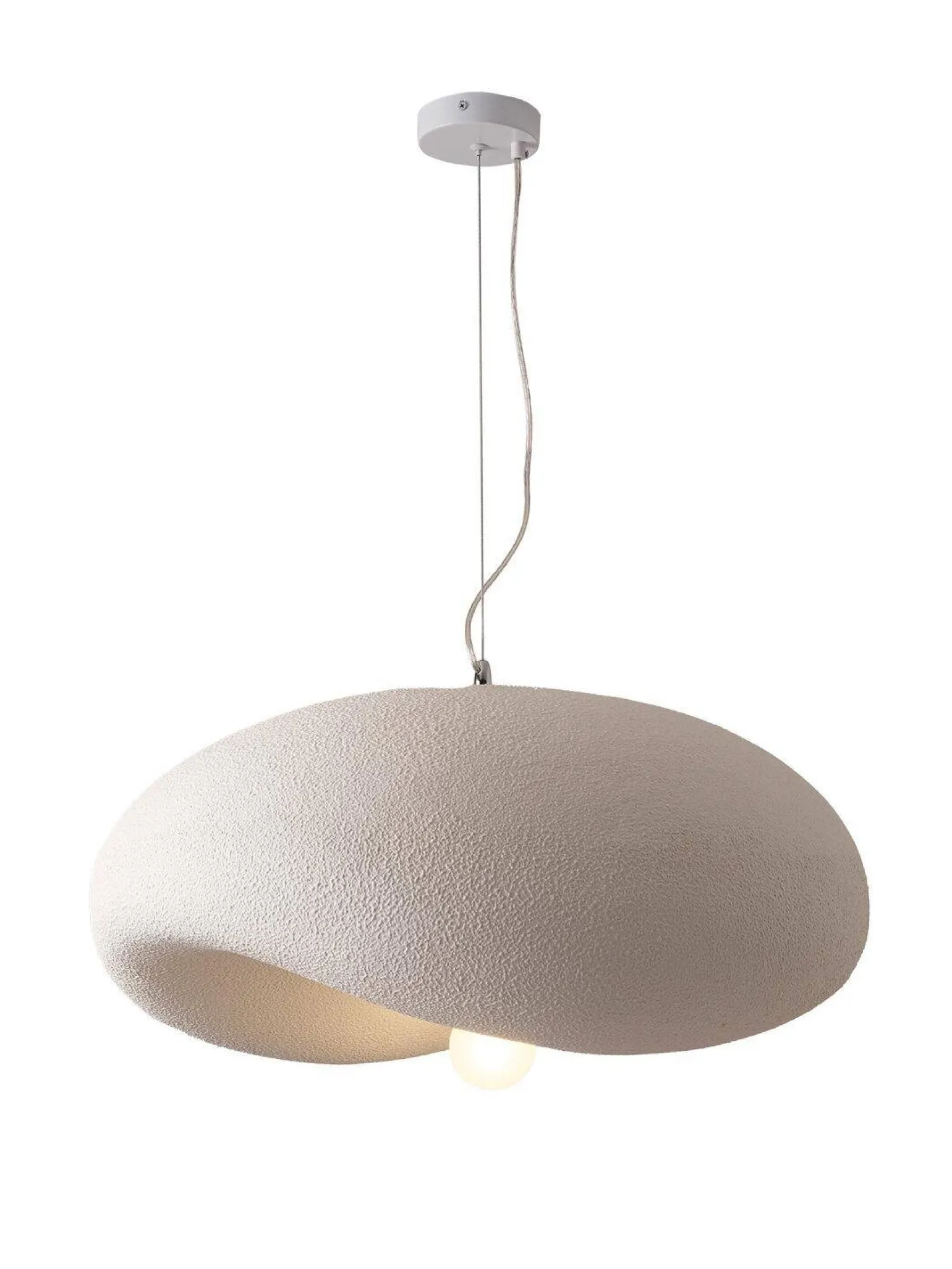 Lampa wisząca STONE FLAT biała 40 cm (DN429-400) - Step into Design