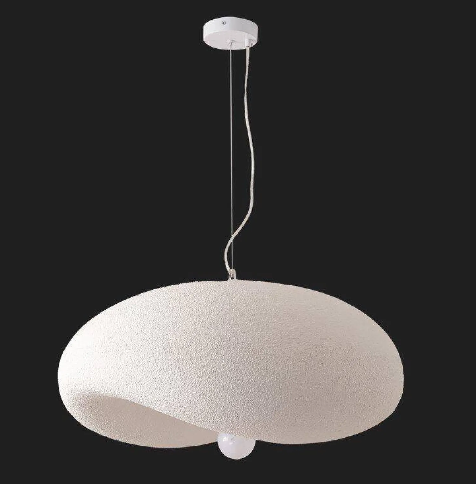 Lampa wisząca STONE FLAT biała 40 cm (DN429-400) - Step into Design