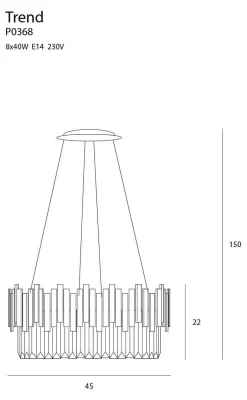 Lampa wisząca TREND 45 cm (P0368) - Maxlight
