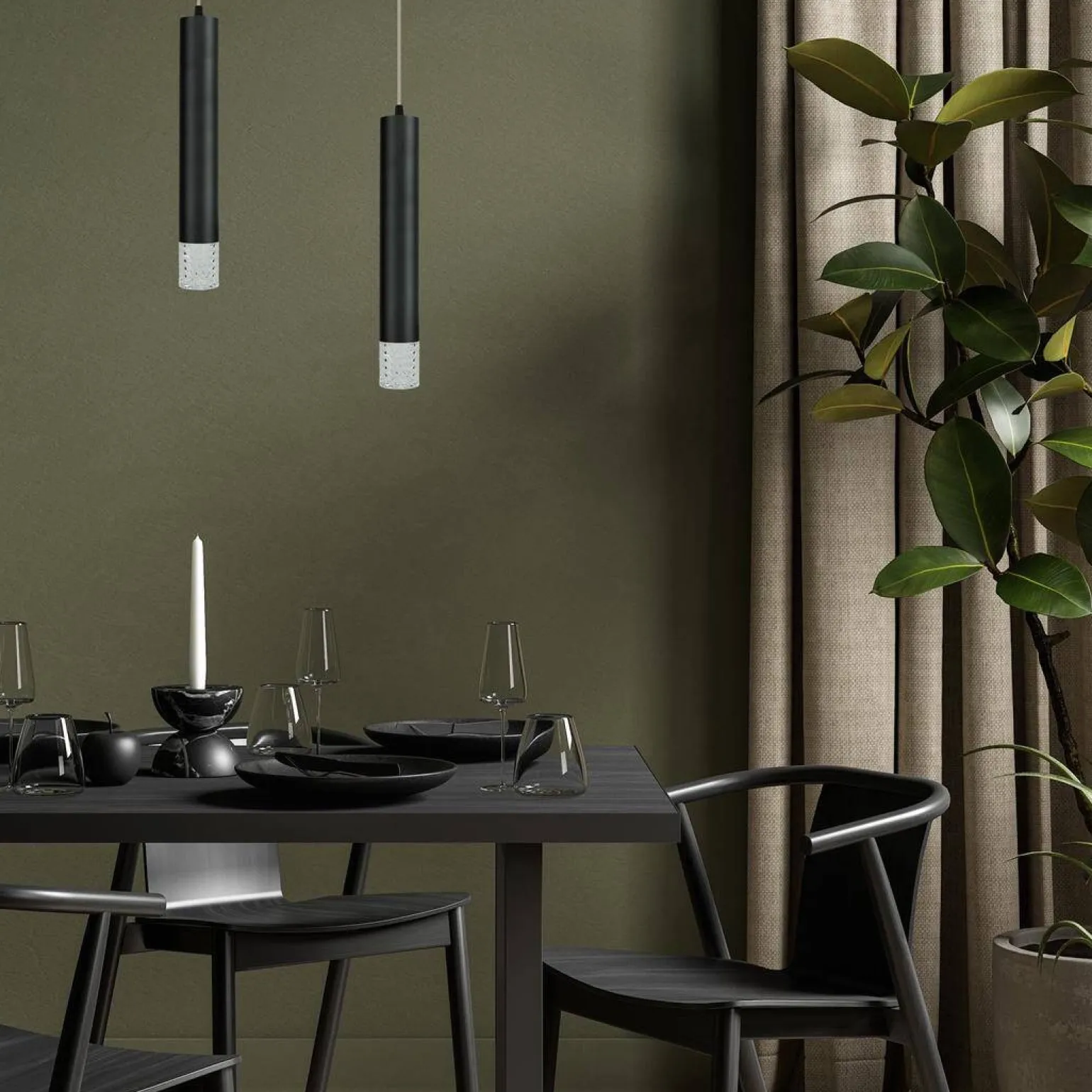 Lampa wisząca TUBI BLACK (ML8877) - Milagro