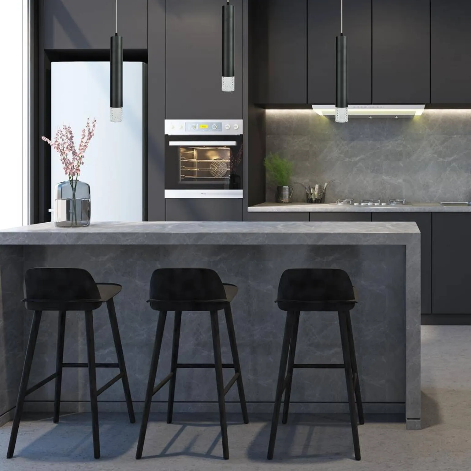 Lampa wisząca TUBI BLACK (ML8877) - Milagro