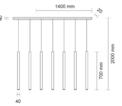 Lampa wisząca YABU (biały) (7576) - Shilo