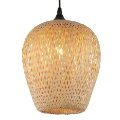 Lampa wisząca z naturalnym abażurem ALMA 1xE27 (ML1807) - Milagro