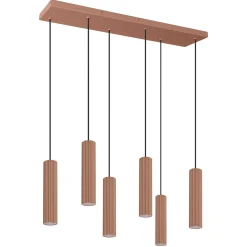 Lampa wisząca ze ściemniaczem Push Dimm/DALI2 IVAR 6L mocca LED 4000K (TH.637) - Thoro Lighting