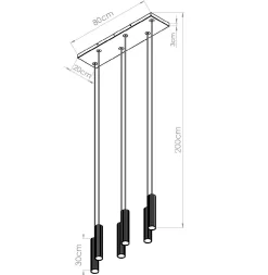 Lampa wisząca ze ściemniaczem Push Dimm/DALI2 IVAR 6L burgund LED 3000K (TH.609) - Thoro Lighting