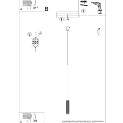 Lampa wisząca ze ściemniaczem Push Dimm/DALI2 IVAR 1 ochra czerwona LED 4000K (TH.632) - Thoro Lighting