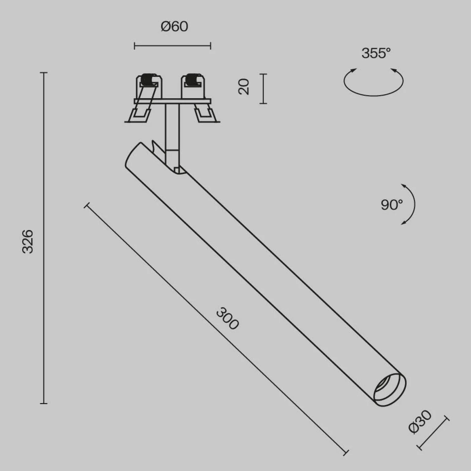 Lampa wpuszczana Focus T (C141RS-L300-6W3K-B) - Maytoni