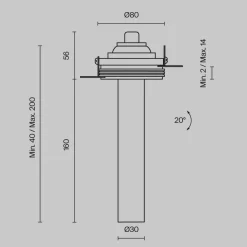 Lampa wpuszczana Focus T (C140TRS-L200-7W3K-B) - Maytoni