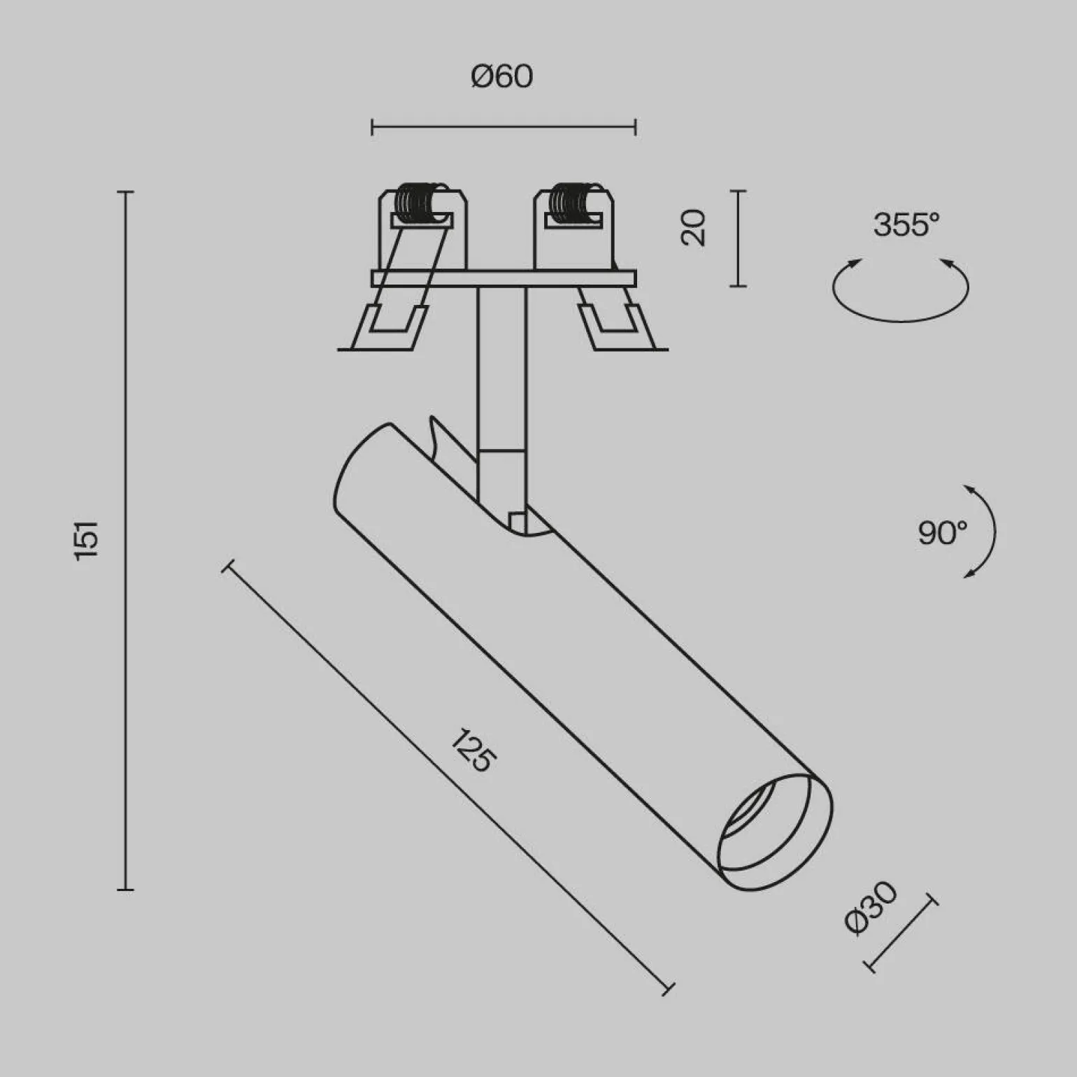 Lampa wpuszczana Focus T (C141RS-L125-6W3K-BBS) - Maytoni