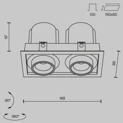 Lampa wpuszczana Hidden (DL095-02-10W3K-B) - Maytoni