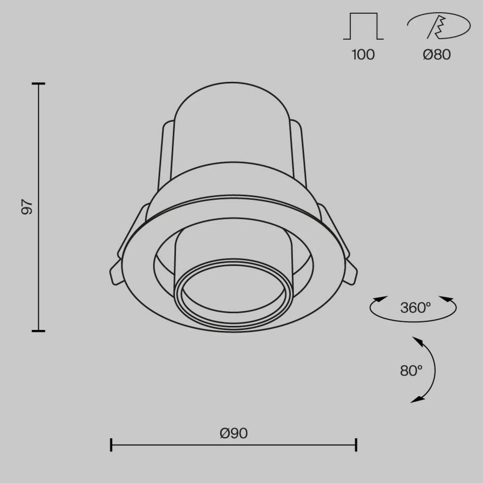 Lampa wpuszczana Hidden (DL095-01-10W3K-W) - Maytoni