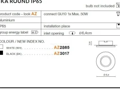 Lampa wpuszczana IKA ROUND IP65 white (AZ2865) - AZZARDO