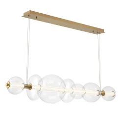 Lampa wyspowa Atomo - 7 źródeł światła - Szczotkowane złoto (QN-ATOMO-LP7-BG) - Quintiesse