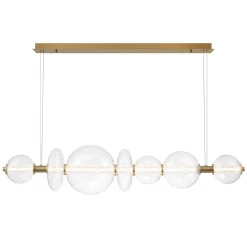 Lampa wyspowa Atomo - 7 źródeł światła - Szczotkowane złoto (QN-ATOMO-LP7-BG) - Quintiesse